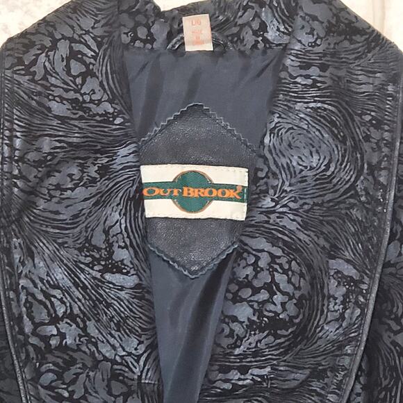 Vtg Outbrook Genuine Leather Mens Large Button Up Jacket - Picture 2 of 11